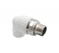 Угольник для радиатора с американкой (наружная резьба) 20 мм x 1/2'' Угольник для радиатора с американкой (наружная резьба) 20 мм x 1/2''