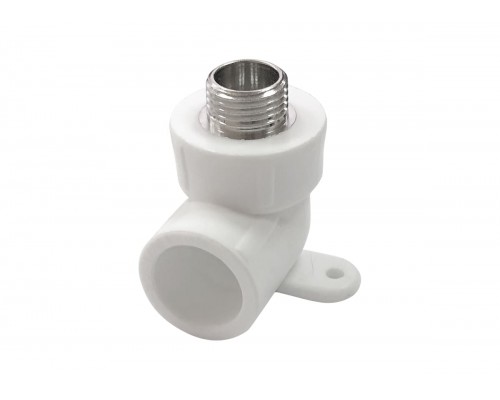 Угольник комбинированный с креплением и наружной резьбой 20×1/2" Угольник комбинированный с креплением и наружной резьбой 20×1/2"