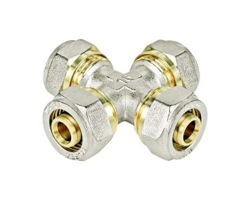 Крестовина обжимная 16×16×16×16 мм