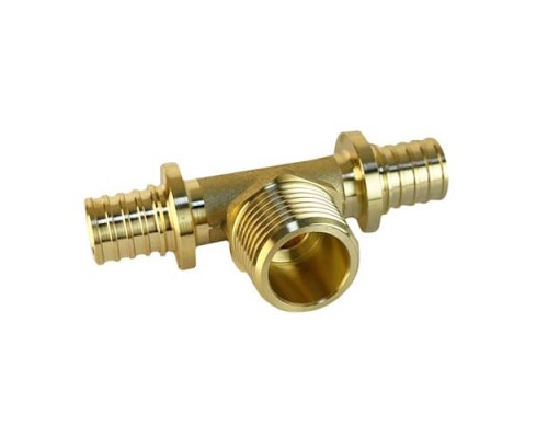 Тройник надвижной с переходом на наружной резьбу 16×½″×16 мм