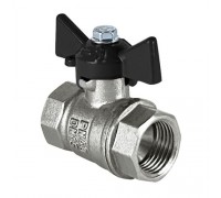 Кран шаровой никелированный DELTA PRO с ручкой-бабочкой 1/2″ внутр./внутр